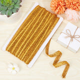 Filigree Corrugated Lace Ribbon, Flat, for Clothing Accessories, Gold, 1/2 inch(14mm), 15 yards/card