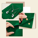 Lint Cloth Jewelry Gift Pouches with Snap Fastener, Jewelry Storage Bags, Rectangle, Dark Green, 9.5x10cm