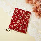 Sakura Pattern Cloth Book Covers, Notebook Wraps, Rectangle, FireBrick, 214x164x3mm