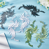6Pcs 6 Styles Leaf Computerized Embroidery Cloth Iron on/Sew on Patches, Costume Accessories, Appliques, Mixed Color, 170x80x0.8mm, 1pc/style