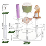 Acrylic Toy Model Display Stand, with 7 Organizer Hexagon Base, for Garage Kits Display Holder, Clear, 1.2~15x0.8~15x0.45~1.2cm