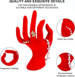 Resin Ring Displays, Hand Model, Red, 8x4.7x16.5cm