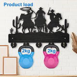 Wood & Iron Wall Mounted Hook Hangers, Decorative Organizer Rack, with 2Pcs Screws, 5 Hooks for Bag Clothes Key Scarf Hanging Holder, Horse, 200x300x7mm.