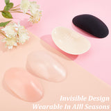 4 Pairs 4 Style Detachable Sponge Shoulder Pads, Anti-Slip Silicone Insert Shoulder Push-Up Pads, Invisible Reusable Shoulder Enhancer, Mixed Color, 125~135x64~74x3~6mm, 1pair/style