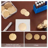 30Pcs 3 Style Brass Pendants, Stamping Blank Tag, Flat Round Charms, Mixed Color, 25~35x1mm, Hole: 1.4~1.5mm, 10pcs/style