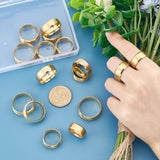 16Pcs 8 Size 201 Stainless Steel Plain Band Ring for Men Women, Matte Gold Color, Inner Diameter: 16.1~23mm, 2Pcs/size
