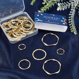 32Pcs 4 Style Alloy Linking Rings, Round Ring, Light Gold, 16~29x16~37x1.5~3mm, Inner Diameter: 13~33mm, 8pcs/style