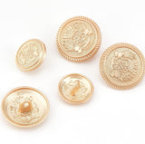 80Pcs 2 Style 1-Hole Alloy Buttons, Half Round with Crown & Badge, for Sewing Crafting, Matte Rose Gold Color, 40pcs/style