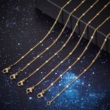 6Pcs Brass Star Link Chain Necklaces Set for Women, Cadmium Free & Lead Free, Real 18K Gold Plated, 17.72 inch(45cm)