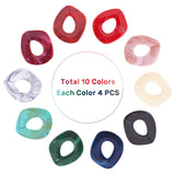 Acrylic Linking Rings, Quick Link Connectors, For Jewelry Chains Making, Imitation Gemstone Style, Mixed Color, 51.5x45x3.5mm, Inner Diameter: 23x16mm, 10colors, 4pcs/color, 40pcs/bag