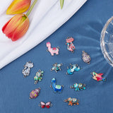 48Pcs 8 Style Printed Alloy Links/Connectors, with Enamel, Mixed Shapes, Mixed Color, 6pcs/style