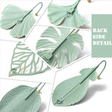 6Pcs 6 Style Spray Painted Iron Wall Hanging Hooks, Non Punch Wall Clothes Hanger, Leaf, Light Green, 114~191x68.5~150.5x44~47mm, Hole: 2.5~7.5x10mm, 1pc/style