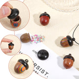 4Pcs 4 Styles Wooden Acorn Box Jewelry Pendants, Autumn Acorn Charm, with Screw Cap, Dyed, Secret Canister, Mixed Color, 29.5~30x21~22mm, Hole: 1.5~2mm, Inner diameter: 14x14~17mm, 1pc/style