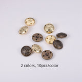 Brass Shank Button, Flat Round with Shield, Mixed Color, 25x7.2mm, Hole: 3.5mm