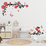 PVC Wall Stickers, Wall Decoration, Rose Pattern, 390x980mm