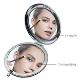 304 Stainless Steel Customization Mirror, Flat Round with Word, Star Pattern, 70x65mm