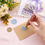 DIY Scrapbook, Brass Wax Seal Stamp and Wood Handle Sets, Foot Pattern, Golden, 8.9cm, Stamps: 2.55x1.4cm