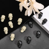 120Pcs 2 Colors Halloween Plastic Beads, No Hole, Skull, Mixed Color, 20.5x12.5x13mm, 60pcs/color