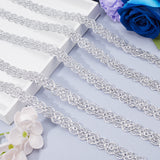 15 Yards Polyester Floral Lace Trim, Braided Lace Ribbon, Garment Accessories, Silver, 1/2~5/8 inch(14~15mm)