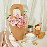 Kraft Paper Flower Gift Bags,  Bouquet Wrapping Paper Bags, BurlyWood, 355x188x1mm, Inner Diameter: 54~115mm