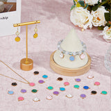 98Pcs 14 Colors Alloy Enamel Charms, Flat Round with Smiling Face, Mixed Color, 14.5x12x1.5mm, Hole: 1.5mm, 7pcs/color