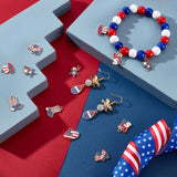 54Pcs 9 Style American Flag Style Alloy Enamel Pendants, Cadmium Free & Nickel Free & Lead Free, Golden, Apple & Star & Egg, Colorful, 13~19x8~18x1.5~2mm, Hole: 1.6~1.8mm, 6pcs/style