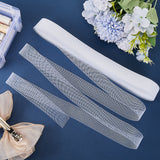 Polyester Elastic Deco Mesh Ribbons, for Hat Decoration, White, 1 inch(25mm), about 22.97 Yards(21m)/Roll