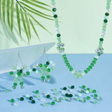 7 Strands 7 Style Electroplate Transparent & Opaque Solid Color Glass Beads Strands, Faceted, Rondelle, Green, 8x6mm, Hole: 1mm; about 350pcs/box