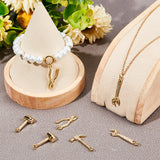 8Pcs 4 Styles Rack Plating Brass Micro Pave Cubic Zirconia Tool Pendants, Wrench & Plier & Hammer Charm, with Jump Ring, Real 18K Gold Plated, 23~32x8~16.5x2.5~6.5m, Hole: 3.4mm, 2pcs/style