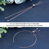 Adjustable 304 Stainless Steel Bracelet Making, Slider Bracelets, for DIY Jewelry Craft Supplies, Stainless Steel Color, Total Length: 9 inch(23cm), 1.5mm, Hole: 2mm, 10pcs