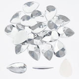 30Pcs Acrylic Rhinestone Cabochons, Teardrop, Clear, 44.5x30x9mm