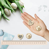 1Pc Heart Shape 201 Stainless Steel Commemorative Decision Maker Coin, Pocket Hug Coin, with 1Pc PU Leather Storage Pouch, Labyrinth Pattern, Heart: 26x26x2mm, Clip: 105x47x1.3mm