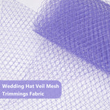Nylon Net Mesh Fabric, Birdcage Bridal Veil Netting Fabric, Wedding Hat Veil Mesh Trimmings Fabric for Wedding Decoration, Sewing, Hat Decorating, Medium Purple, 24~26.5x0.02cm
