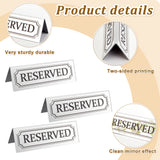 Reserved Sign Mirror Style Acrylic Sign Table Number Holder, For Wedding Seat Reservation Restaurant Business Party, Silver, 150x49x45mm, 10pcs/bag
