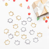 20Pcs 2 Colors 304 Stainless Steel Charms, Cat Head Charms, Golden & Stainless Steel Color, 10x11x1mm, Hole: 1mm, 10pcs/color