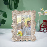 4x6 Inch Embossed Resin Photo Frames, with Glass Clear Windows, Rectangle, Vertical, for Wall or Desktop Picture Display, Pale Goldenrod, 165x118x198mm
