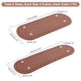 4Pcs TPE Plastic Oval Bottom, for Knitting Bag, Women Bags Handmade DIY Accessories, Oval, Mixed Color, 22~26x8.2~10.2x3.5~3.8cm, Hole: 3.5~4mm, 4pcs/set