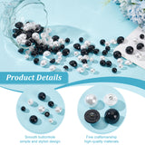 120pcs 6 styles Plastic Imitation Pearl Button, with Brass Findings, Half Round, Mixed Color, 9~16x9~12mm, Hole: 2~2.5mm, 20pcs/style