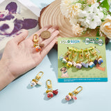 9Pcs Cute Lucky Cat Brass Bell Pendant Decorations, with Swivel Clasps and Tassel Charms, Clip-on Charms, for Keychain, Purse, Backpack Ornament, Mixed Color, 55mm, 9pcs/set