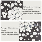 Mirror Glass Mosaic Tiles, for Home Decoration Crafts Jewelry Making, Flat Round, Clear, 15~30x1.5~4mm, 120pcs/box