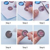 DIY Making, Adjustable Iron Finger Ring Settings, Alloy Cabochon Bezel Setting and Glass Cabochons, Mixed Color
