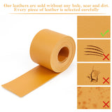 2M Flat Double Face Lychee Pattern Imitation Leather Band, Goldenrod, 50x1.8mm, about 2.19 Yards(2m)/Roll