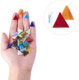 Mosaic Glass Cabochons, Triangle, Mixed Color, 15x3mm, about 350~360pcs/box