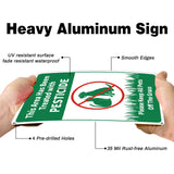 UV Protected & Waterproof Aluminum Warning Signs, This Area Has Been Treated with PESTICIDE Please Keep ALL Pets Off The Grass, Green, 30x25cm