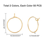 316 Stainless Steel Wine Glass Charms Rings, Hoop Earring Findings, DIY Material for Basketball Wives Hoop Earrings, Golden & Stainless Steel Color, 21 Gauge, 20x15.5x0.7mm, 2 colors, 50pcs/color, 100pcs/box