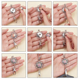 DIY Half Round Pendant Necklace Making Kits, Including Brass & Glass Snap Buttons, Alloy Snap Pendant Making, 304 Stainless Steel Cable Chains Necklaces, Sun Pattern, 14Pcs/box