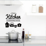 PVC Wall Stickers, for Home Kitchen Decoration, Word Kitchen, Black, 400x440mm