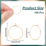 304 Stainless Steel Wine Glass Charms Rings, Hoop Earring Findings, DIY Material for Basketball Wives Hoop Earrings, with Bead Container, Golden, 24x20x0.7mm, 100pcs/box