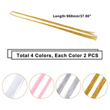 8Pcs 4 Colors Fashion Women's Hair Accessories, PET Cord Hair Wigs, Long Hair Highlighting Color Hair Extensions, Mixed Color, 523x54.5x0.8mm, 2pcs/color