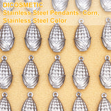 316 Surgical Stainless Steel Pendants, Corn, Stainless Steel Color, 19x10x7mm, Hole: 1mm, 100pcs/box